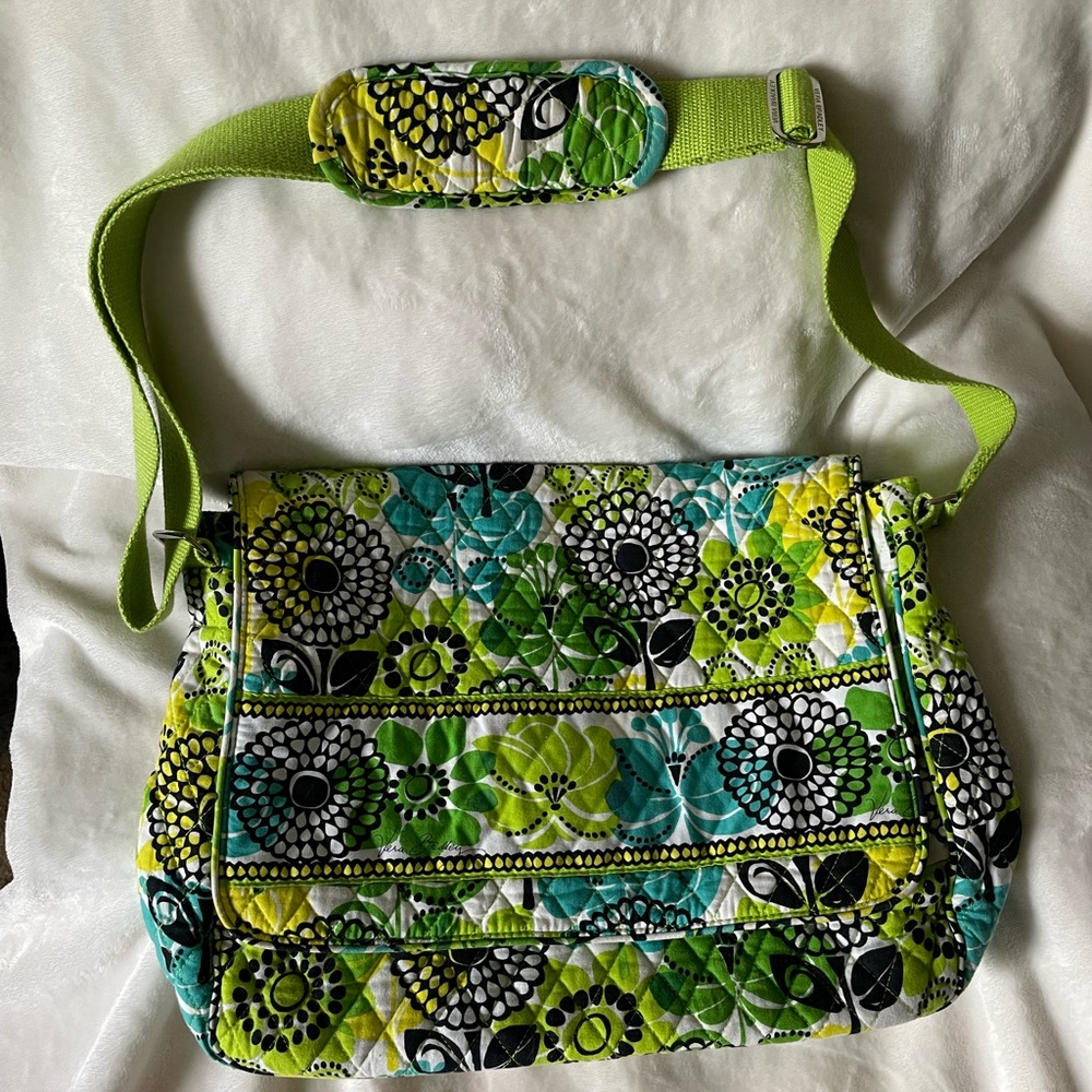 Vera Bradley Messenger Lime’s Up Computer Tote Bag
